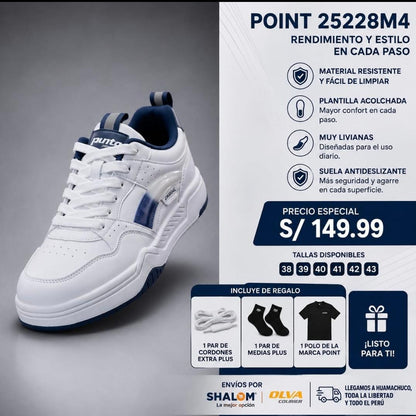 Zapatilla Deportiva Original Punto – 25228‑M4 – Blanco / Azul Marino