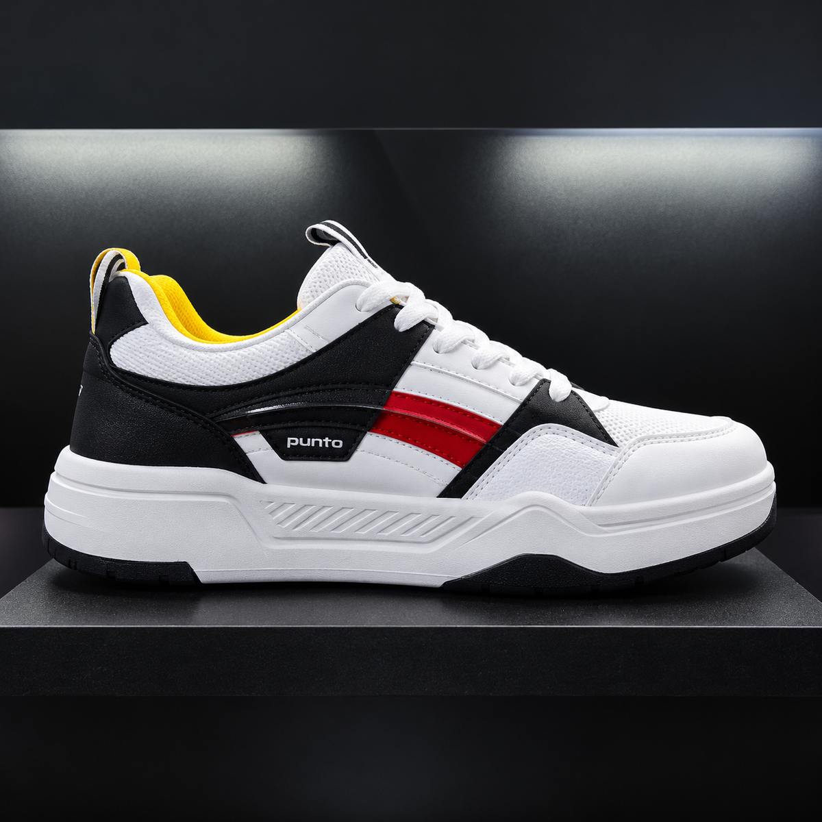 Zapatilla Deportiva Original Punto – 25227‑M10 – Blanco / Negro / Rojo